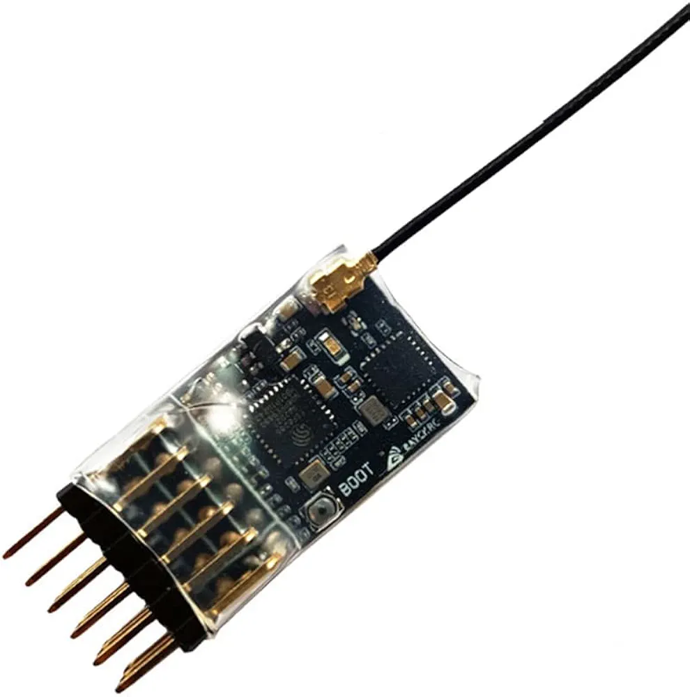 รีซีฟ ELRS แบบ PWM ต่อเซอร์โว สปีด ได้เลย ระบบ ExpressLRS 2.4GHz Mini Receiver PWM Output มีช่องวัดแบตลำแสดงบนรีโมท