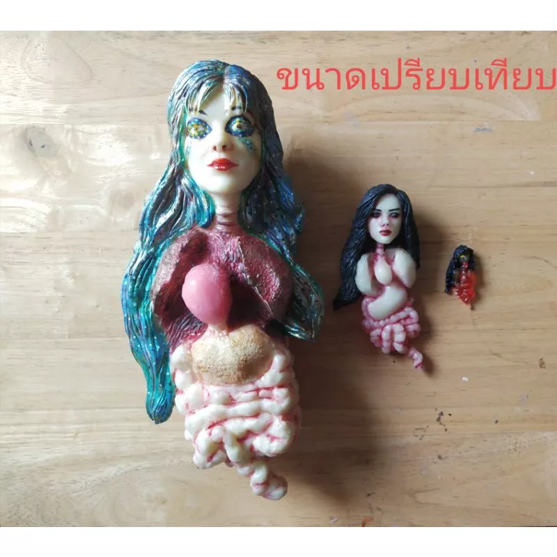 มีหลายภาพ,MGC Handmade model 1:4 โมเดลผีกระสือคาเมเลี่ยน หัวใจเรืองแสง Chameleon Krasue รุ่นใหญ่พิเศษ ตัวใหญ่ น้ำหนักเบา