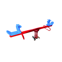 เครื่องเล่นไม้กระดก ไม้กระดกสปริง ม้า 2 ที่นั่ง สีฟ้า