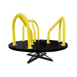 เครื่องเล่นม้าหมุน ม้าหมุนเหล็กสีเหลือง