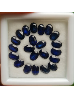 พลอย ไพลิน blue sapphire 12.50 กะรัต (Cts.) 22 เม็ด (Pcs.) พลอยแท้ อัญมณีมงคลประจําวันเกิด เครื่องประดับพลอย