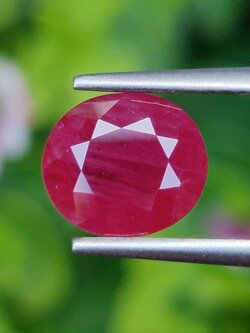 พลอย ทับทิม พม่า (Burmese Ruby Sapphire) 2.52 กะรัต พร้อมใบเซอร์ พลอยแท้ อัญมณีมงคลประจําวันเกิด เครื่องประดับพลอย