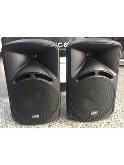 NTS NC-802T ตู้ลำโพงพลาสติก 2 ทาง ขนาด 8" พร้อมขาแขวน + ไลน์ 85W RMS