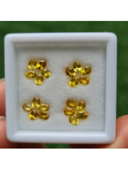 พลอย บุษราคัม yellow sapphire 5.00 กะรัต (Cts.) 20 เม็ด (Pcs.) พลอยแท้ อัญมณีมงคลประจําวันเกิด เครื่องประดับพลอย
