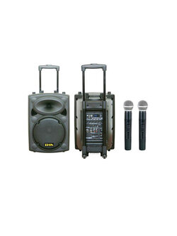 BIK USK-12V ชุดเครื่องเสียงเคลื่อนที่ แบบลากจูง 12 นิ้ว 350 วัตต์ รองรับ Bluetooth พร้อมไมค์ลอย VHF 2 ตัว