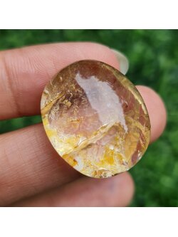 โป่งข่าม ควอตซ์ Rutilated Quartz 49.15 กะรัต Cts. พลอยแท้ อัญมณีมงคลประจําวันเกิด เครื่องประดับพลอย