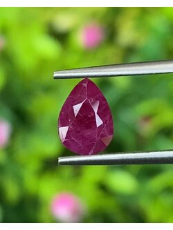 พลอย ทับทิม พม่า (Burmese Ruby Sapphire) 1.33 กะรัต พลอยแท้ อัญมณีมงคลประจําวันเกิด เครื่องประดับพลอย