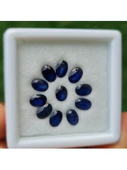 พลอย ไพลิน blue sapphire 5.8 กะรัต (Cts.) 11 เม็ด (Pcs.) พลอยแท้ อัญมณีมงคลประจําวันเกิด เครื่องประดับพลอย