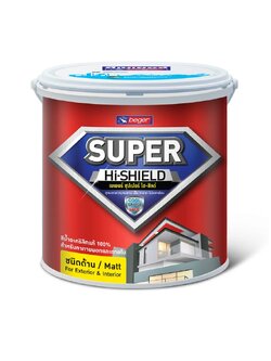 Beger Super Hi-Shield Exterior Base A สีเบเยอร์ ซุปเปอร์ ไฮ-ชิลด์ ชนิดด้าน เบส A (ยังไม่รวมแม่สี) 18.925 ลิตร/5 แกลลอน (Super White)