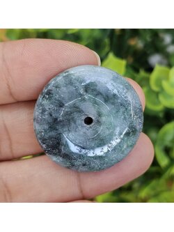 หยก พม่า แท้ Jade จี้โดนัทหยก (Bi-dise jadeite) พม่า (Myanmar) 60.20 กะรัต (Cts.)