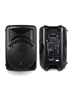 NPE MK-15BAT | ตู้ลำโพงพลาสติก 2 ทาง 15 นิ้วพร้อมแอมป์ขยาย 500 วัตต์ +ไมค์ลอย มี Bluetooth