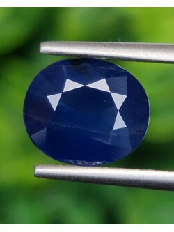 พลอย ไพลิน blue sapphire 3.27 กะรัต (Cts.) พลอยแท้ อัญมณีมงคลประจําวันเกิด เครื่องประดับพลอย