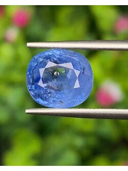 พลอย ไพลิน (Blue Sapphire) 5.18 กะรัต (Cts.) *สีพิเศษ คอร์นฟาวเวอร์ บลู (Cornflower Blue)* พร้อมใบเซอร์ พลอยแท้ อัญมณีมงคลประจําวันเกิด เครื่องประดับพลอย