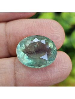 พลอย ฟลูออไรด์ (Fluorite) 13.18 กะรัต (Cts.) พลอยแท้ อัญมณีมงคลประจําวันเกิด เครื่องประดับพลอย
