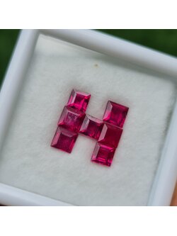 พลอย ทับทิม Ruby sapphire 7 เม็ด 4.00 กะรัต (Cts.) พลอยแท้ อัญมณีมงคลประจําวันเกิด เครื่องประดับพลอย