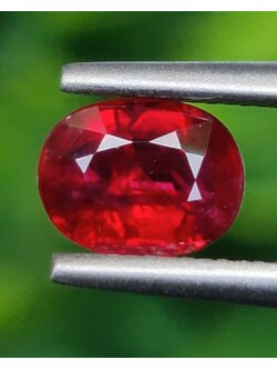 พลอย ทับทิม Ruby sapphire 0.98 กะรัต (Cts.) เผาเก่า VS พลอยแท้ อัญมณีมงคลประจําวันเกิด เครื่องประดับพลอย