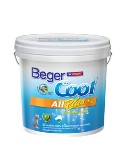 BegerCool All Plus Semi-gloss เบเยอร์คูล ออลพลัส กึ่งเงา สีน้ำอะครีลิกกึ่งเงา เบส A (ยังไม่รวมแม่สี) 9ลิตร/2.5 แกลลอน (Super White)