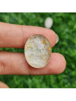 โป่งข่าม ควอตซ์ Rutilated Quartz 29.68 กะรัต Cts. พลอยแท้ อัญมณีมงคลประจําวันเกิด เครื่องประดับพลอย