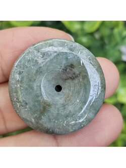 หยก พม่า แท้ Jade จี้โดนัทหยก (Bi-dise jadeite) พม่า (Myanmar) 77.16 กะรัต (Cts.)