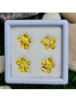 พลอย บุษราคัม yellow sapphire 4.64 กะรัต (Cts.) 20 เม็ด (Pcs.) พลอยแท้ อัญมณีมงคลประจําวันเกิด เครื่องประดับพลอย