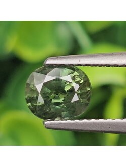 พลอย เขียวส่อง Green Sapphire 1.63 กะรัต (Cts.) พลอยแท้ อัญมณีมงคลประจําวันเกิด เครื่องประดับพลอย