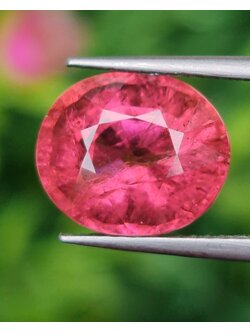 พลอย ชมพู พิ้งค์ ทัวร์มารีน (Pink Tourmaline) 4.87 กะรัต (Cts.) อัญมณีมงคลประจําวันเกิด เครื่องประดับพลอย