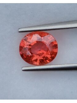 พลอย ออเรนจ์ แซฟไฟร์ Orange Sapphire 1.23 กะรัต (Cts.) พลอยแท้ อัญมณีมงคลประจําวันเกิด เครื่องประดับพลอย