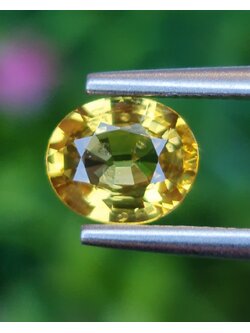 พลอย บุษราคัม yellow sapphire 1.00 กะรัต (Cts.) พลอยแท้ อัญมณีมงคลประจําวันเกิด เครื่องประดับพลอย