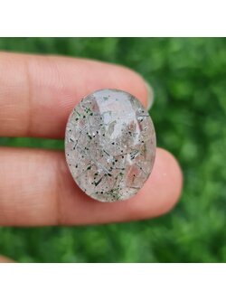 โป่งข่าม ควอตซ์ Rutilated Quartz 25.40 กะรัต Cts. พลอยแท้ อัญมณีมงคลประจําวันเกิด เครื่องประดับพลอย