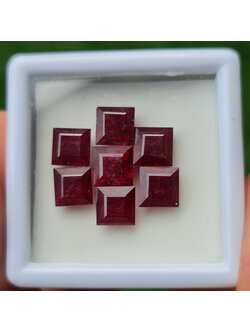 พลอย ทับทิม Ruby sapphire 7 เม็ด 18.7 กะรัต (Cts.) พลอยแท้ อัญมณีมงคลประจําวันเกิด เครื่องประดับพลอย