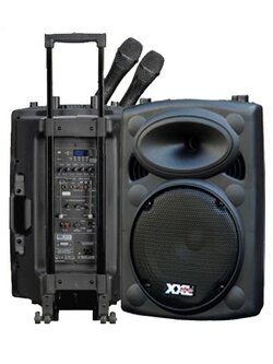 XXL Power SK-12 ลำโพงเคลื่อนที่ ตู้ลำโพงอเนกประสงค์ 350 w.+ ไมค์ลอย RMS 12” VHF Microphone 2 ตัว