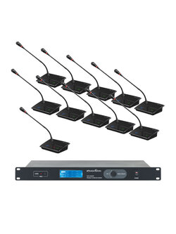 SOUNDVISION WCS-400-PRO SET ชุดไมค์ประชุมไร้สาย ดิจิตอล 11 ท่าน (ไมค์ประธาน 1 ท่าน ไมค์ผู้ร่วมประชุม 10 ท่าน) พร้อมเครื่องชาร์จแบตเตอรรี่