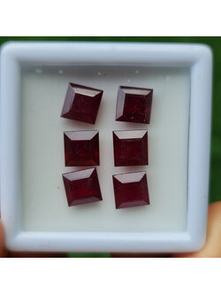 พลอย ทับทิม Ruby sapphire 6 เม็ด 16.30 กะรัต (Cts.) พลอยแท้ อัญมณีมงคลประจําวันเกิด เครื่องประดับพลอย