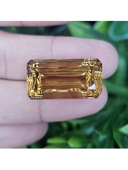 พลอย ซิทริน Citrine 27.01 กะรัต (Cts.) พลอยแท้ อัญมณีมงคลประจําวันเกิด เครื่องประดับพลอย