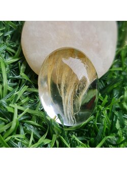 โป่งข่าม ควอตซ์ Rutilated Quartz 50.06 กะรัต Cts. พลอยแท้ อัญมณีมงคลประจําวันเกิด เครื่องประดับพลอย