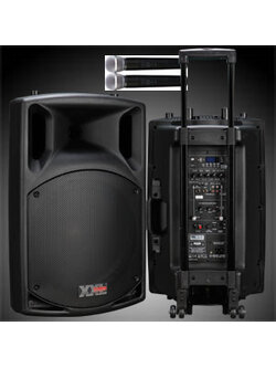 XXL Power SL-10V BT ตู้ลำโพงมีขยาย+ไมค์+บลูทูธ USB/MP3/SD CARD/BLUETOOTH/ไมค์ลอยVHF 2 แบตเตอรี่แห้ง ชาร์ตไฟได้ในตัว / ใช้งานได้ 4-6 ชั่วโมง