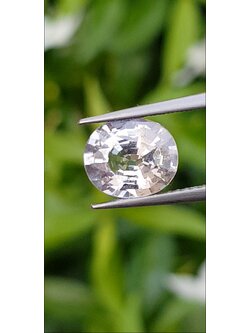 พลอย ขาว ไวท์ แซฟไฟร์ White Sapphire 2.64 กะรัต ดิบ Unheated พร้อมใบเซอร์ พลอยแท้ อัญมณีมงคลประจําวันเกิด เครื่องประดับพลอย