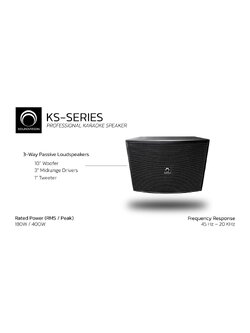 SOUNDVISION KS-310D ลำโพงคาราโอเกะ 10 นิ้ว 3 ทาง 400 วัตต์ สีดำ (ราคาต่อคู่)
