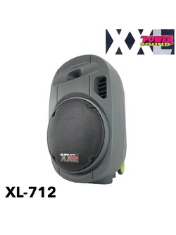 XXL Power XXL-712 ตู้ลำโพงเคลื่อนที่ 12 นิ้ว พร้อมไมค์ลอย UHFมี บลูทูธ และแบตเตอรี่ชาร์จในตัว (สีเทา)