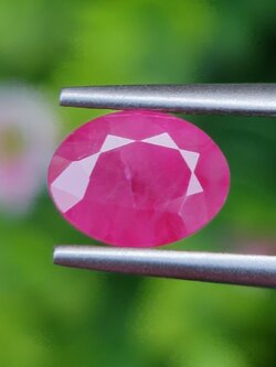 พลอย ทับทิม พม่า (Burmese Ruby Sapphire) 1.26 กะรัต พลอยแท้ อัญมณีมงคลประจําวันเกิด เครื่องประดับพลอย