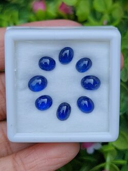 พลอย ไพลิน blue sapphire 8 เม็ด (pcs.) 8.76 กะรัต (Cts.) พลอยแท้ อัญมณีมงคลประจําวันเกิด เครื่องประดับพลอย