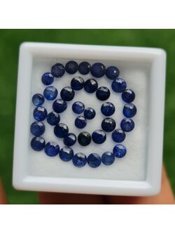 พลอย ไพลิน blue sapphire 5.92 กะรัต (Cts.) 55 เม็ด (pcs.) พลอยแท้ อัญมณีมงคลประจําวันเกิด เครื่องประดับพลอย