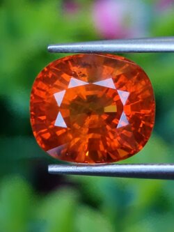 พลอย บุษราคัม yellow sapphire 7.38 กะรัต (Cts.) สีพิเศษ *สีส้มหมากสุก* พร้อมใบเซอร์ พลอยแท้ อัญมณีมงคลประจําวันเกิด เครื่องประดับพลอย