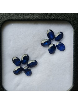 พลอย ไพลิน blue sapphire 6.41 กะรัต (Cts.) 10 เม็ด (Pcs.) พลอยแท้ อัญมณีมงคลประจําวันเกิด เครื่องประดับพลอย