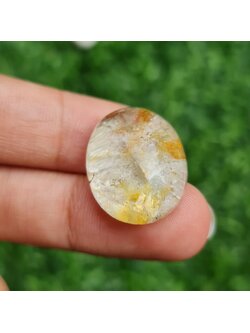โป่งข่าม ควอตซ์ Rutilated Quartz 31.58 กะรัต Cts. พลอยแท้ อัญมณีมงคลประจําวันเกิด เครื่องประดับพลอย