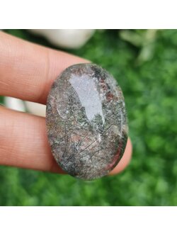 โป่งข่าม ควอตซ์ Rutilated Quartz 77.38 กะรัต Cts. พลอยแท้ อัญมณีมงคลประจําวันเกิด เครื่องประดับพลอย