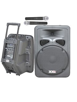 XXL Power A-12V ตู้ลำโพงเคลื่อนที่ 12 นิ้ว พร้อมไมค์ลอย UHF มี บลูทูธ และแบตเตอรี่ชาร์จในตัว