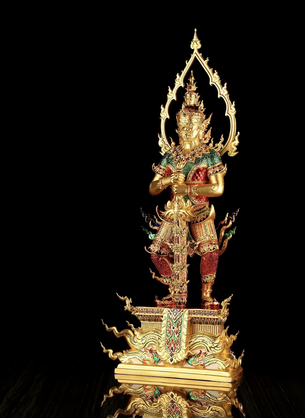 ท้าวเวสสุวรรณโณ #อาจารย์สุชาติ แซ่จิว รายการAP เนื้อบรอนซ์นอก เคลือบทองคำแท้ลงยา ขนาดสูง 23 นิ้ว