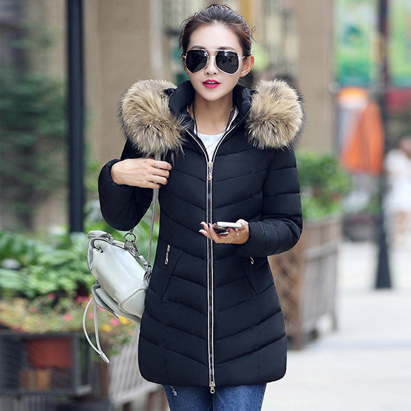 เสื้อโค้ทกันหนาวติดลบลุยหิมะ ฮู้ดและเฟอร์ถอดได้ (12229X)