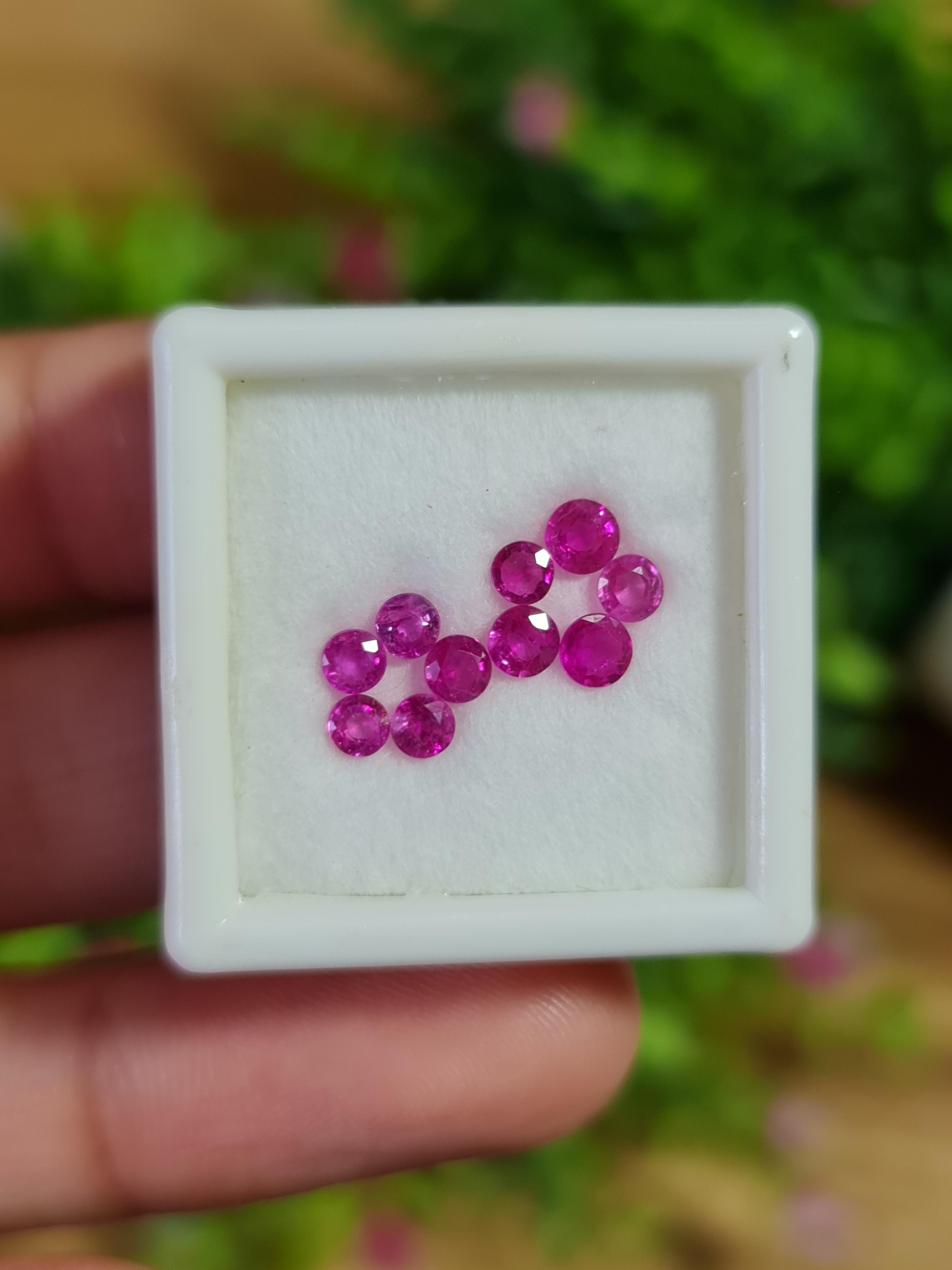 พลอย ชมพู พิ้ง แซฟไฟร์ Pink Sapphire 10 เม็ด 1.57 กะรัต (Cts.) พลอยแท้ อัญมณีมงคลประจําวันเกิด เครื่องประดับพลอย